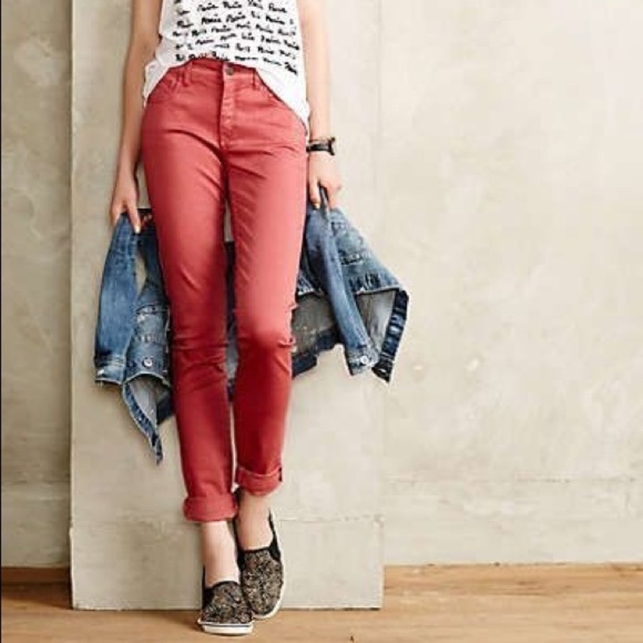 Anthropologie Pants - ANTHROPOLOGIE Pilcro Stet Coral Skinny Chinos 26